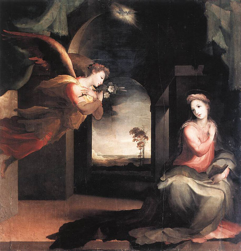 Domenico di Pace Beccafumin maalaus The Annunciation.