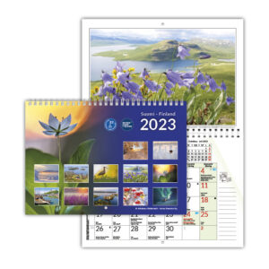 Maisemakalenteri A3 2023 taskulla, seinäkalenteri.